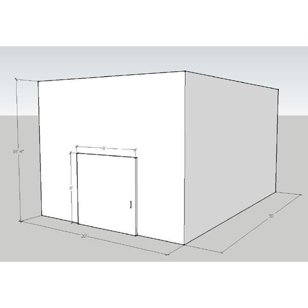 20' x 30' x 16'4"H Drive-In Cooler